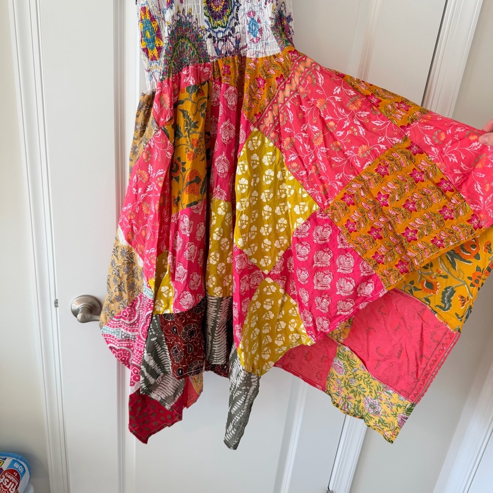 Ashley Taylor Patchwork Handkerchief Hem 100% Cot… - image 2